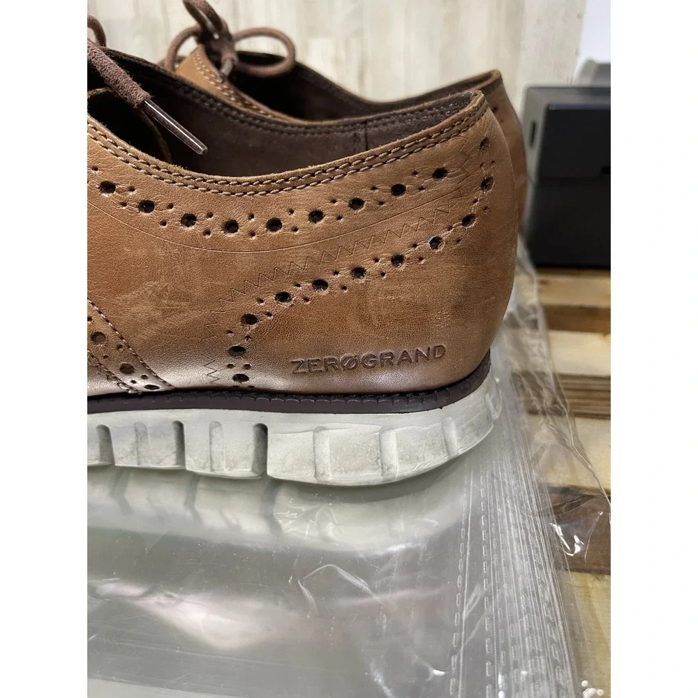 Cole Haan Zerogrand Men's Wingtip Oxford Brown Leather Shoes  11 M  Rubber Sole